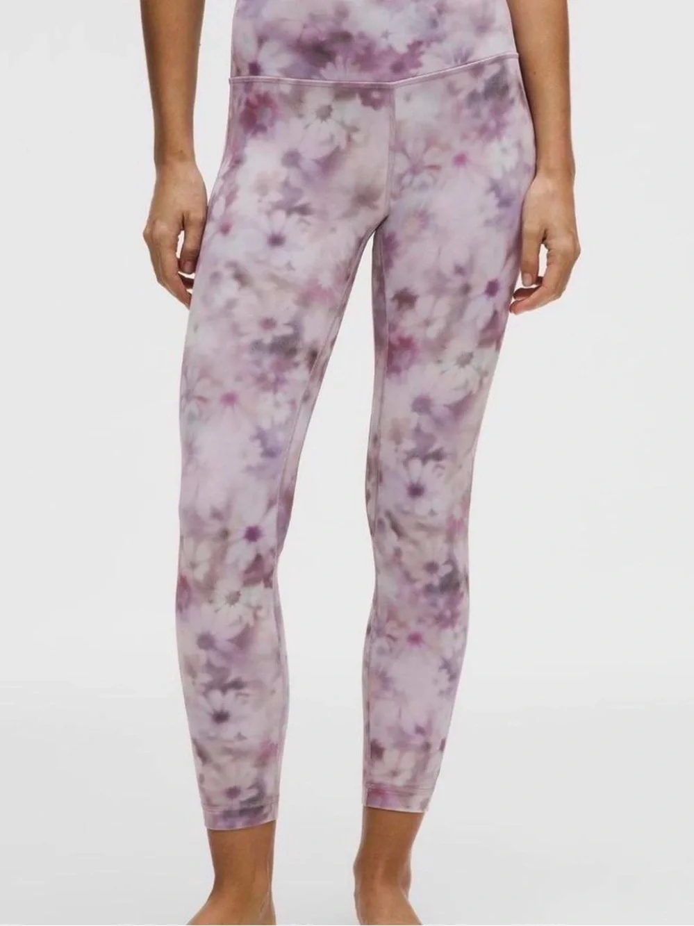 NWT lululemon athletica Align HR 25” Lavender Tie-Dye Floral White Leggings Pant